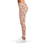 Orange Bull Terrier Pattern Print Women's Leggings