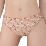 Orange Bull Terrier Pattern Print Women's Panties