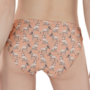 Orange Bull Terrier Pattern Print Women's Panties