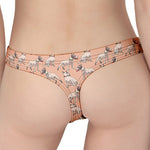 Orange Bull Terrier Pattern Print Women's Thong