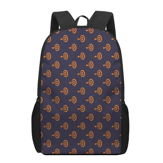 Orange Bullseye Target Pattern Print 17 Inch Backpack