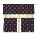 Orange Bullseye Target Pattern Print 3 Piece Kitchen Curtains