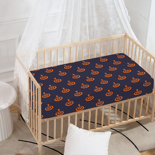 Orange Bullseye Target Pattern Print Baby Crib Sheet