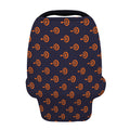 Orange Bullseye Target Pattern Print Baby Seat Cover