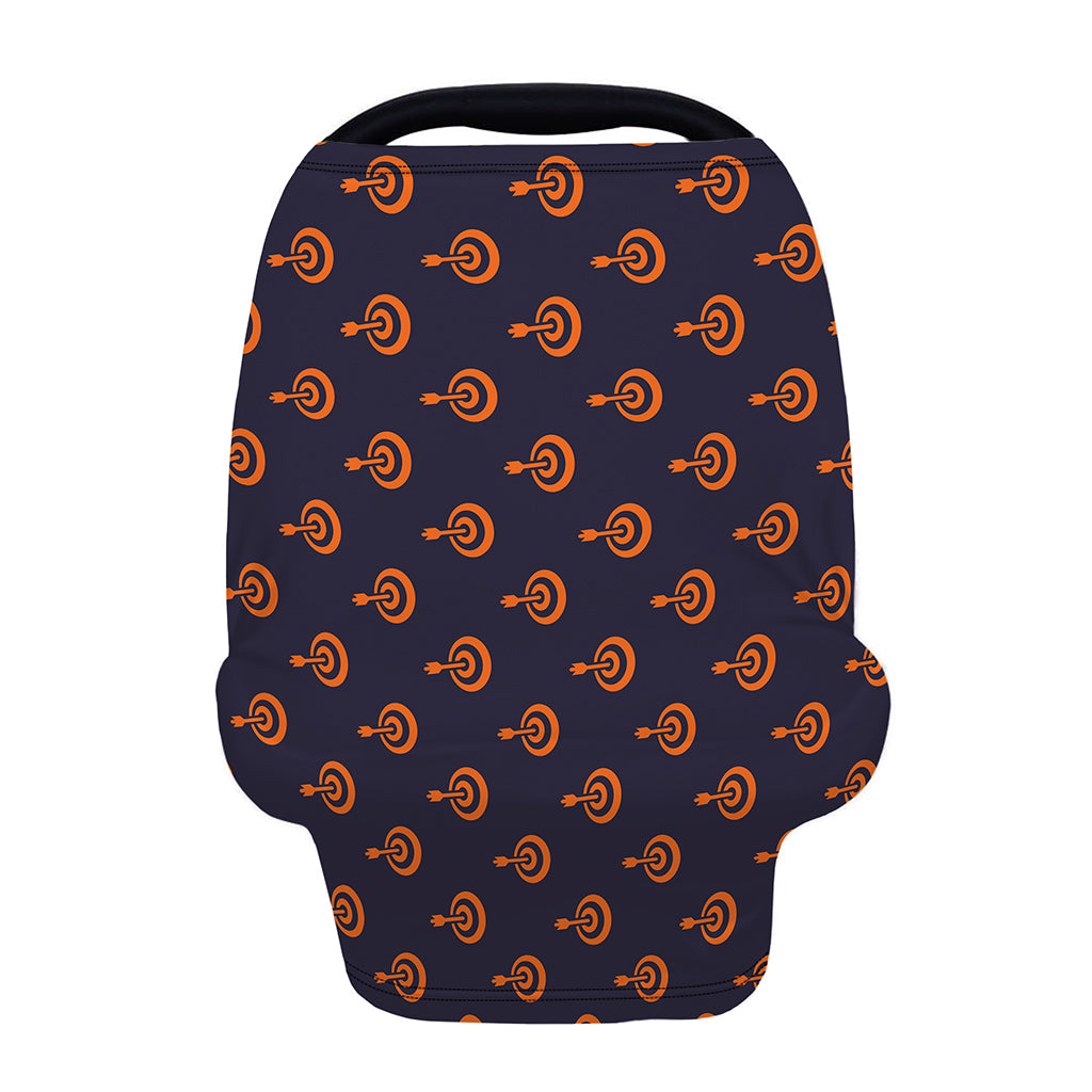 Orange Bullseye Target Pattern Print Baby Seat Cover