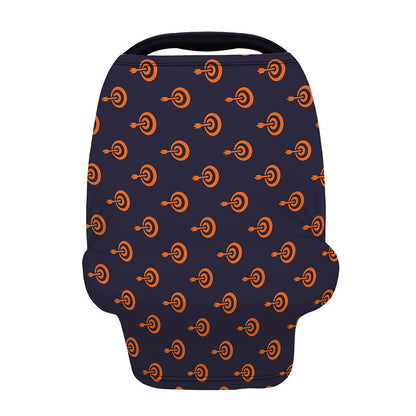 Orange Bullseye Target Pattern Print Baby Seat Cover