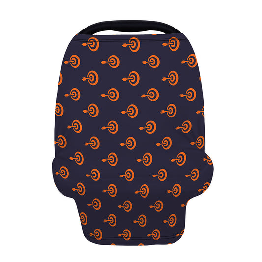 Orange Bullseye Target Pattern Print Baby Seat Cover