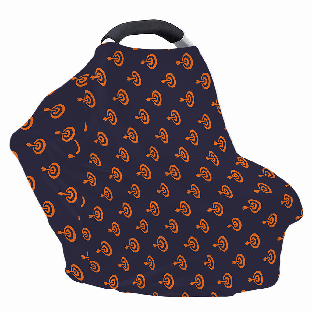 Orange Bullseye Target Pattern Print Baby Seat Cover
