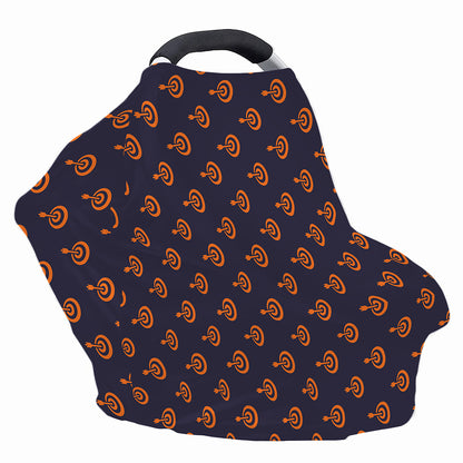 Orange Bullseye Target Pattern Print Baby Seat Cover
