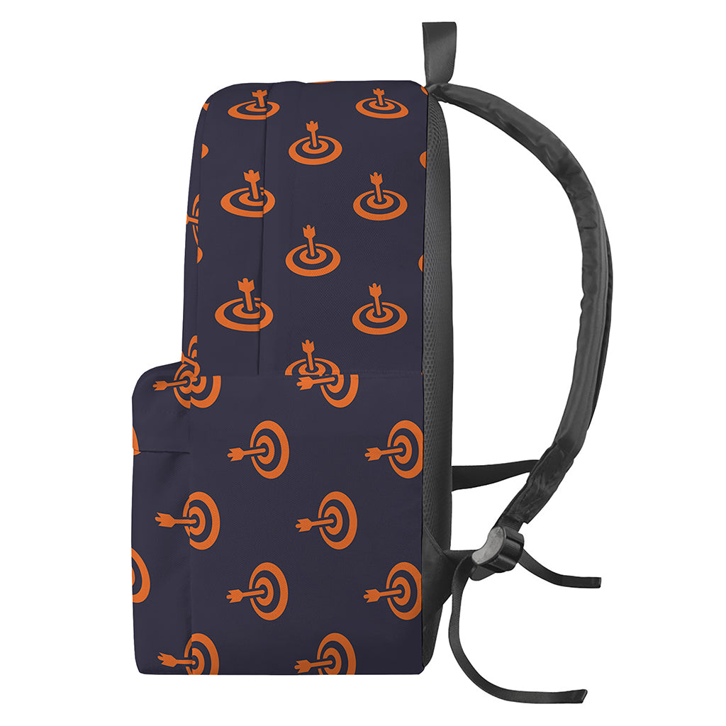 Orange Bullseye Target Pattern Print Backpack