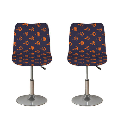 Orange Bullseye Target Pattern Print Bar Stool Covers