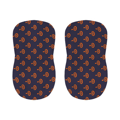 Orange Bullseye Target Pattern Print Bar Stool Covers