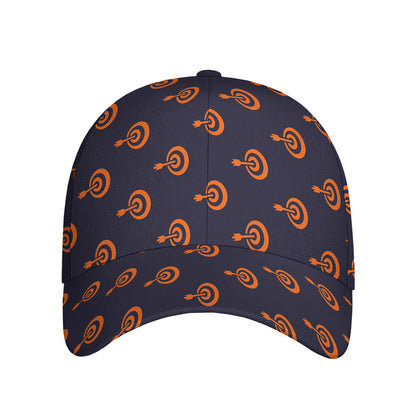 Orange Bullseye Target Pattern Print Baseball Cap