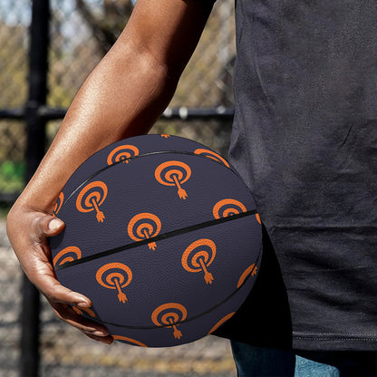 Orange Bullseye Target Pattern Print Basketball