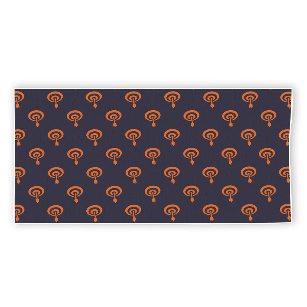 Orange Bullseye Target Pattern Print Beach Towel