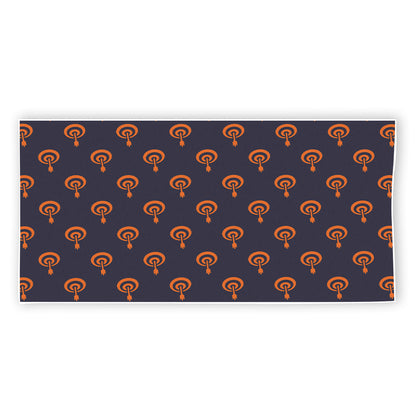 Orange Bullseye Target Pattern Print Beach Towel