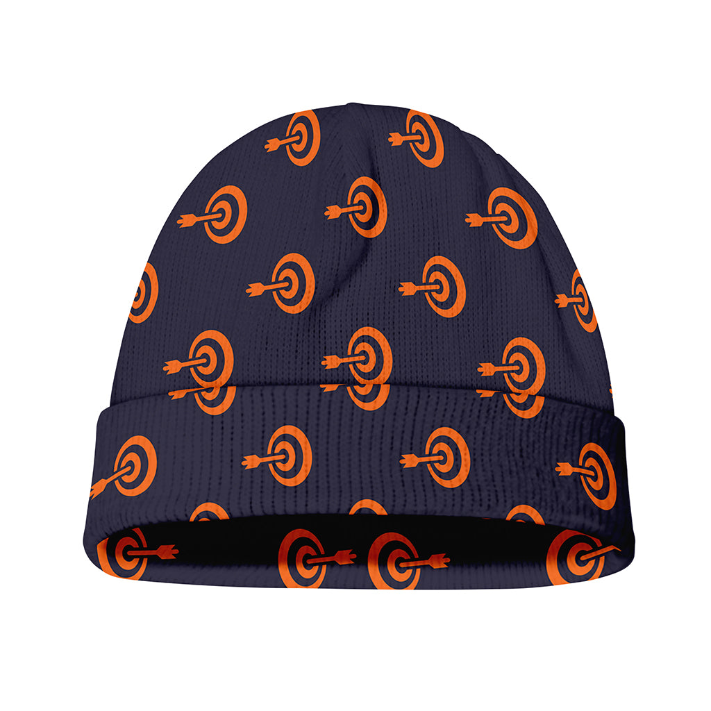 Orange Bullseye Target Pattern Print Beanie
