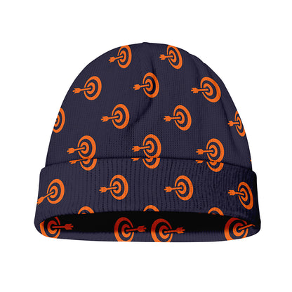 Orange Bullseye Target Pattern Print Beanie