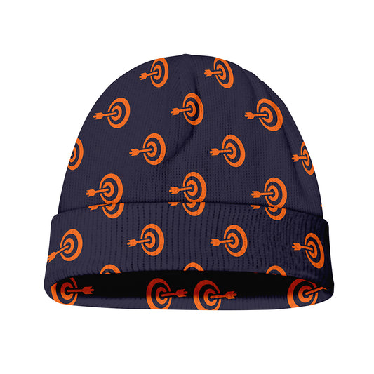 Orange Bullseye Target Pattern Print Beanie
