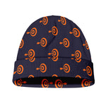 Orange Bullseye Target Pattern Print Beanie