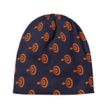 Orange Bullseye Target Pattern Print Beanie