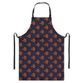 Orange Bullseye Target Pattern Print Bib Apron With Pocket