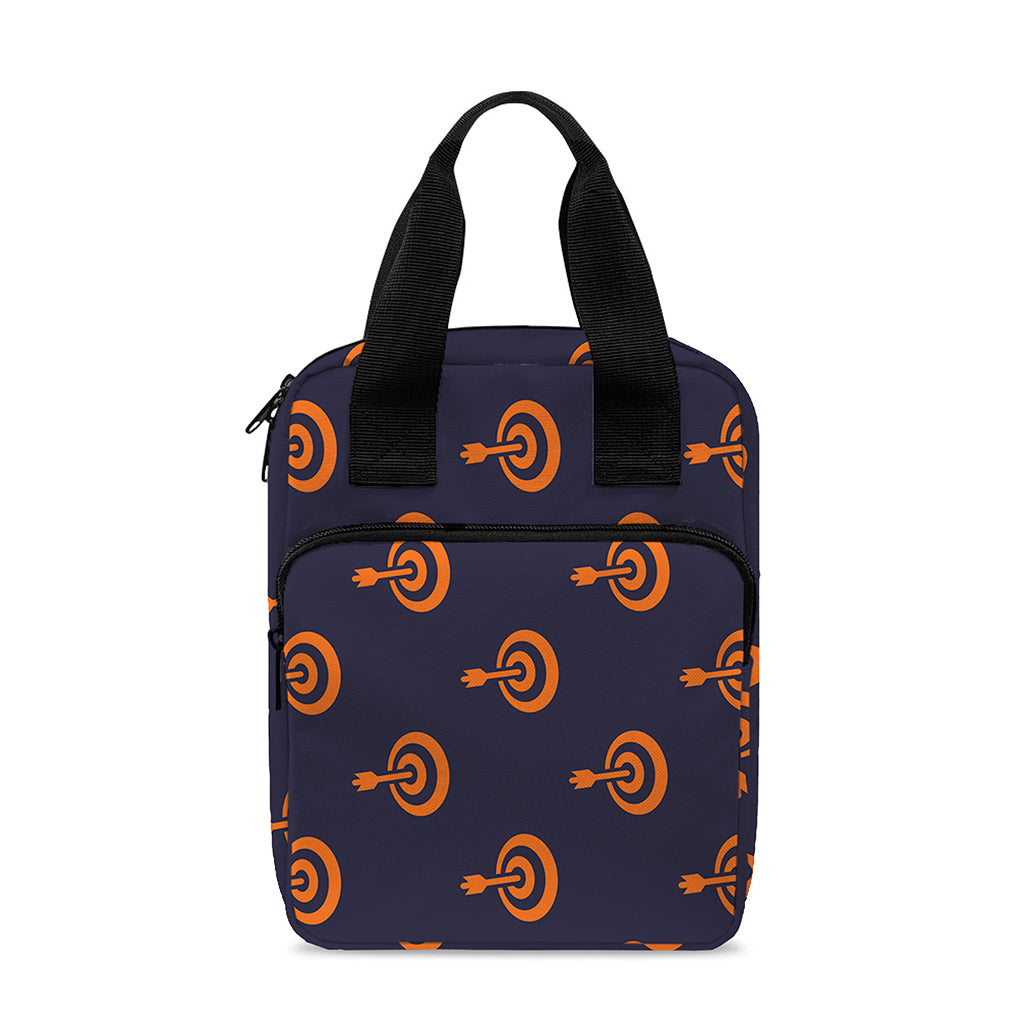 Orange Bullseye Target Pattern Print Bible Tote Bag