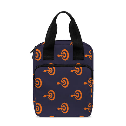 Orange Bullseye Target Pattern Print Bible Tote Bag