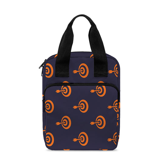 Orange Bullseye Target Pattern Print Bible Tote Bag