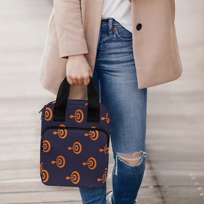 Orange Bullseye Target Pattern Print Bible Tote Bag