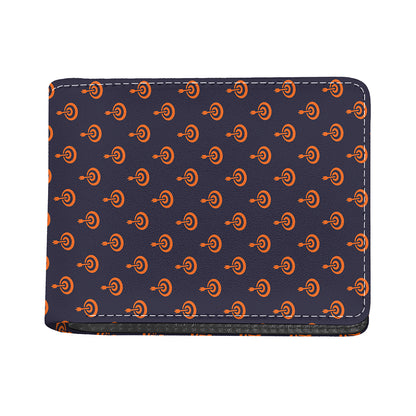 Orange Bullseye Target Pattern Print Bifold Wallet