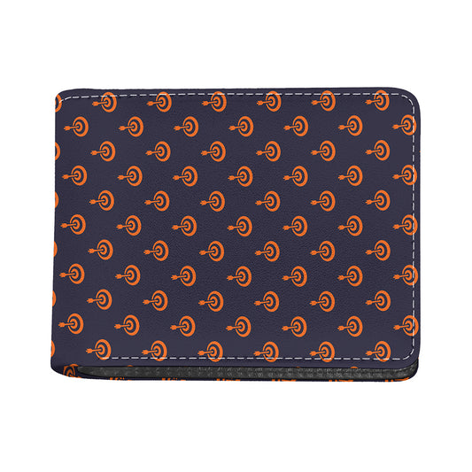 Orange Bullseye Target Pattern Print Bifold Wallet