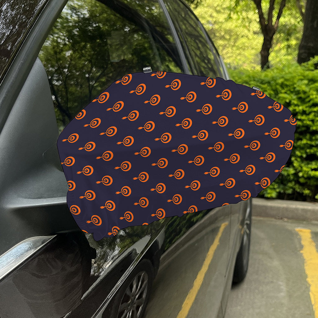 Orange Bullseye Target Pattern Print Car Side Mirror Covers