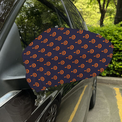 Orange Bullseye Target Pattern Print Car Side Mirror Covers