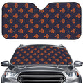 Orange Bullseye Target Pattern Print Car Windshield Sun Shade