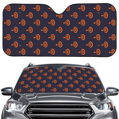 Orange Bullseye Target Pattern Print Car Windshield Sun Shade