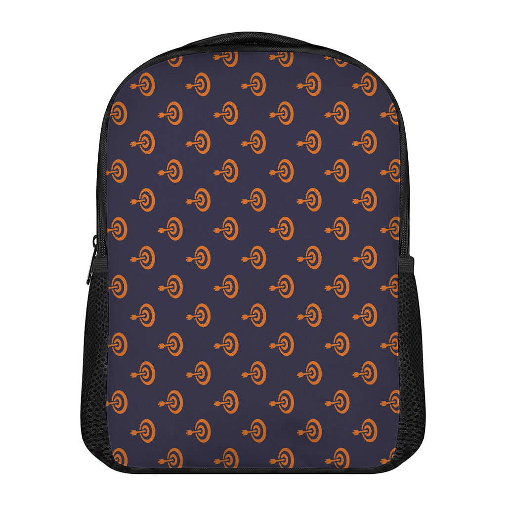 Orange Bullseye Target Pattern Print Casual Backpack