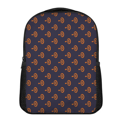 Orange Bullseye Target Pattern Print Casual Backpack