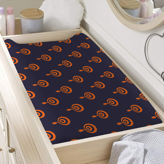 Orange Bullseye Target Pattern Print Changing Pad Cover