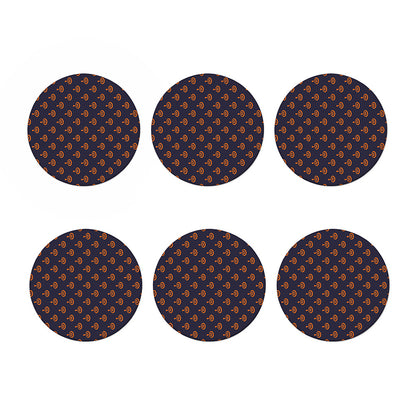 Orange Bullseye Target Pattern Print Coaster Set