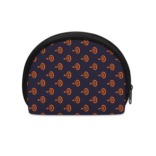 Orange Bullseye Target Pattern Print Coin Purse