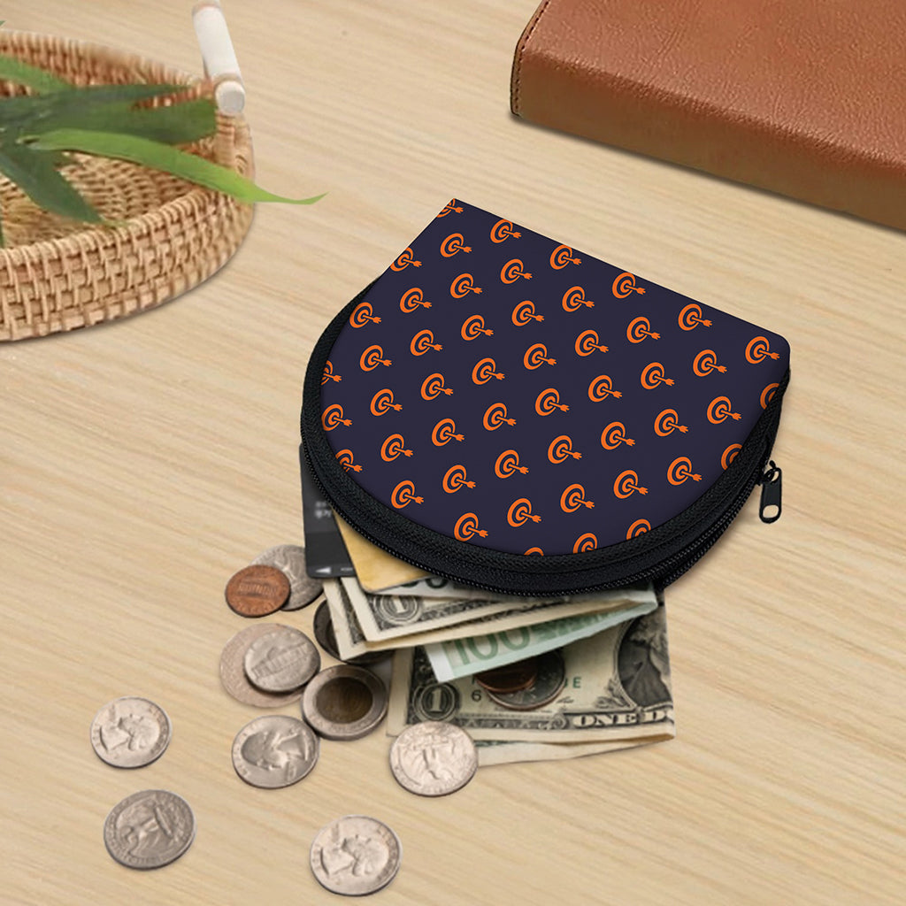 Orange Bullseye Target Pattern Print Coin Purse