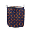 Orange Bullseye Target Pattern Print Collapsible Laundry Basket