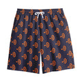 Orange Bullseye Target Pattern Print Cotton Shorts