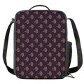 Orange Bullseye Target Pattern Print Crossbody Lunch Bag