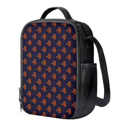 Orange Bullseye Target Pattern Print Crossbody Lunch Bag