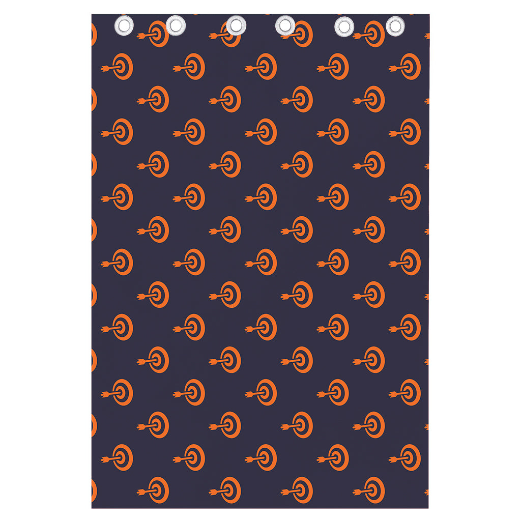 Orange Bullseye Target Pattern Print Curtain