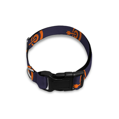 Orange Bullseye Target Pattern Print Dog Collar