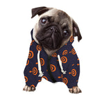 Orange Bullseye Target Pattern Print Dog Zip Up Hoodie