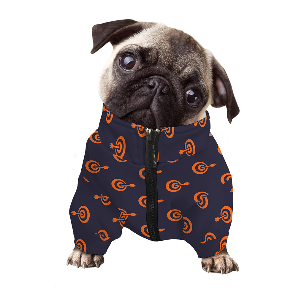 Orange Bullseye Target Pattern Print Dog Zip Up Jacket